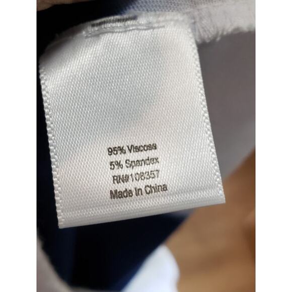 a.n.a Maxi Skirt Womens Large White Blue Striped Stretch Side Slit Drawstring - Picture 7 of 12